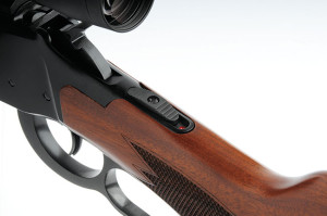 Unfortunately, manual safeties on lever actions are here to stay, but at least the sliding tang safeties on the Mossberg (shown) and the Winchester are a little less egregious than the crossbolt on the Marlin.