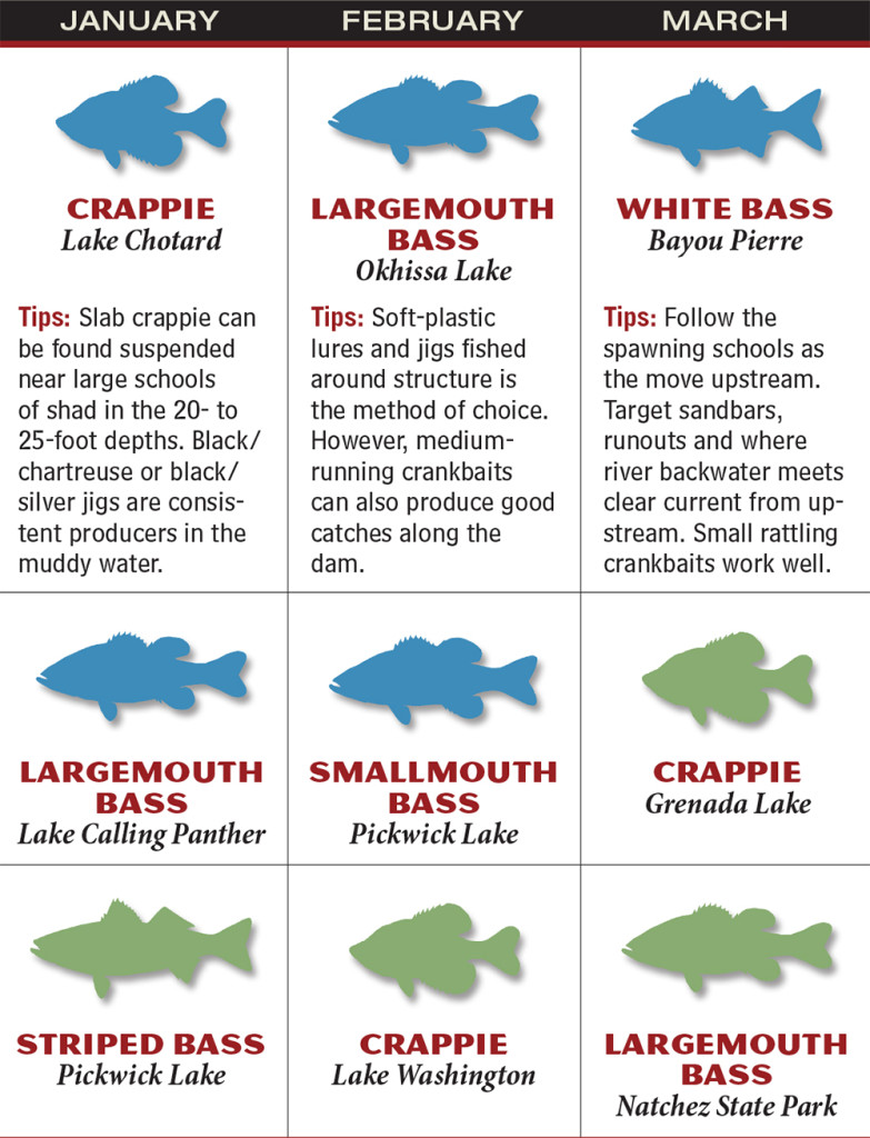 Mississippi 2016 Fishing Calendar Game & Fish