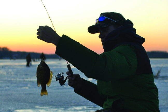 midwinter fishing in Iowa