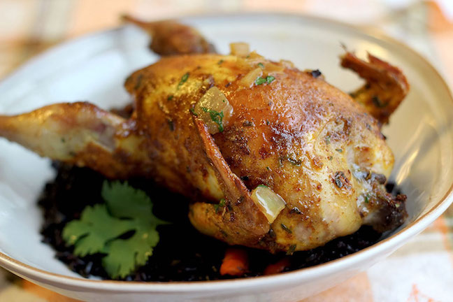 Roasted Partridge Rubbed with Curry