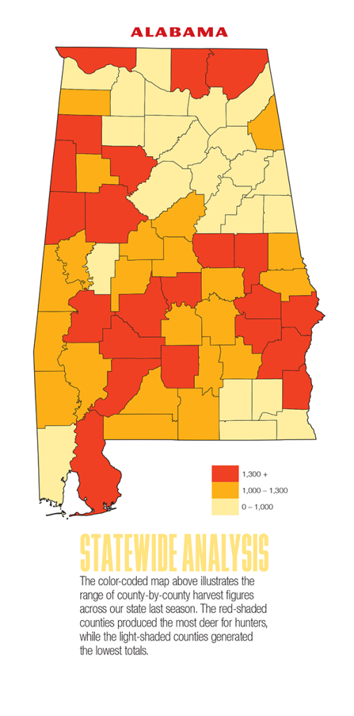 2017 Alabama Deer Forecast Map