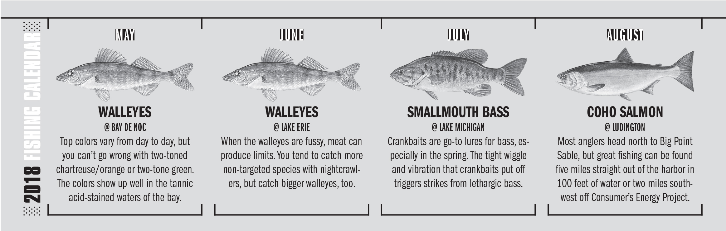 2018 Michigan Fishing Calendar Game & Fish