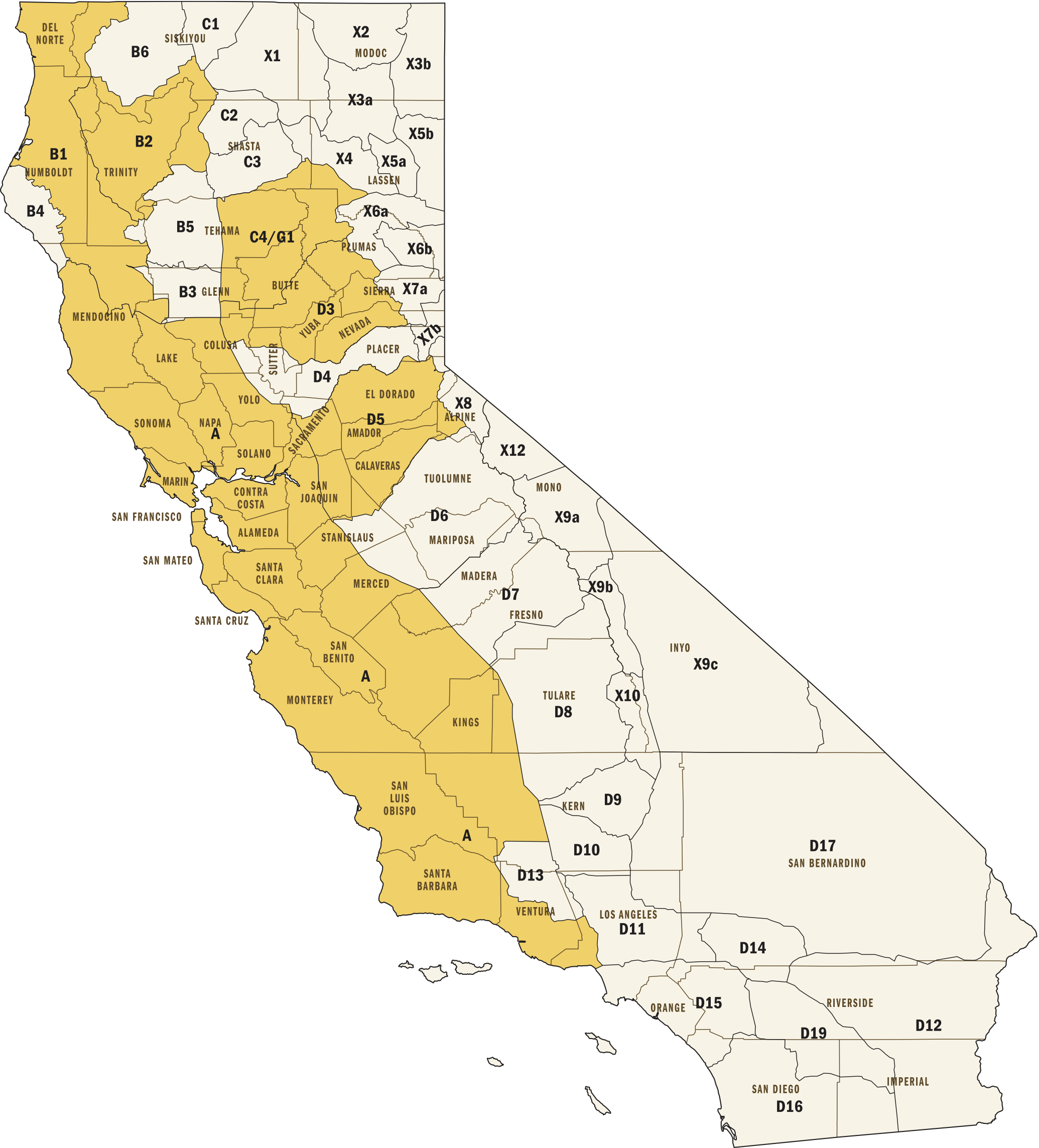 California Deer Zone Map Map Of The Usa With State Names