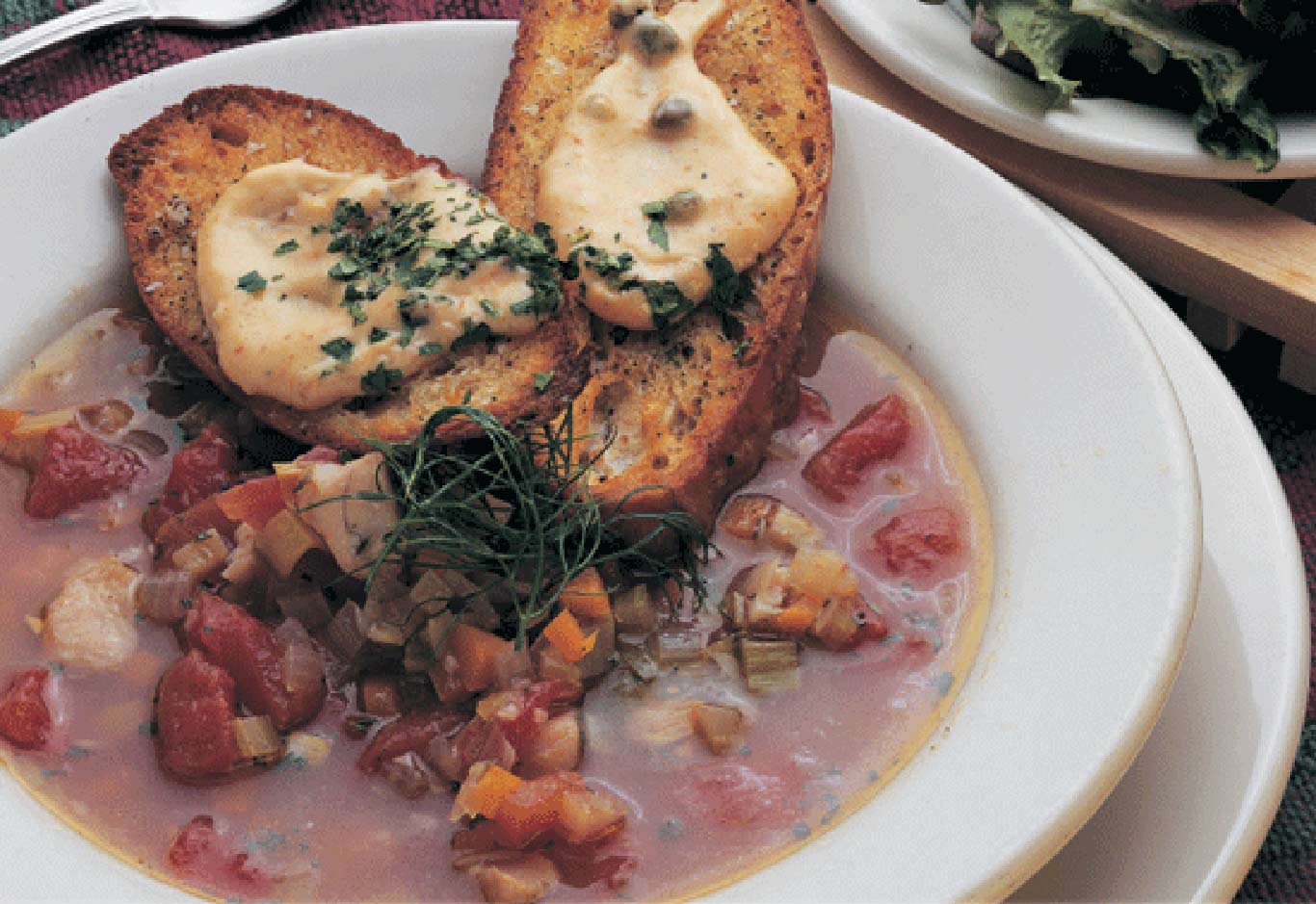Fish Chowder with Rouille and Croutons Recipe