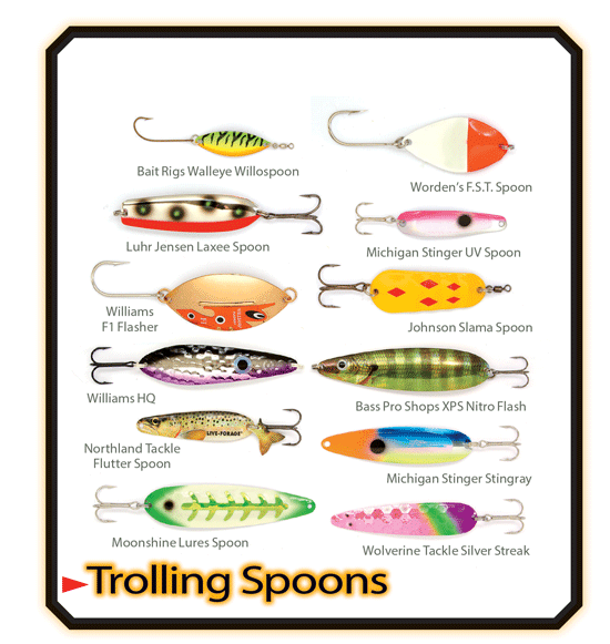 Fishing Tackle Lure Lot of Salmon or Walleye Trolling Spoons