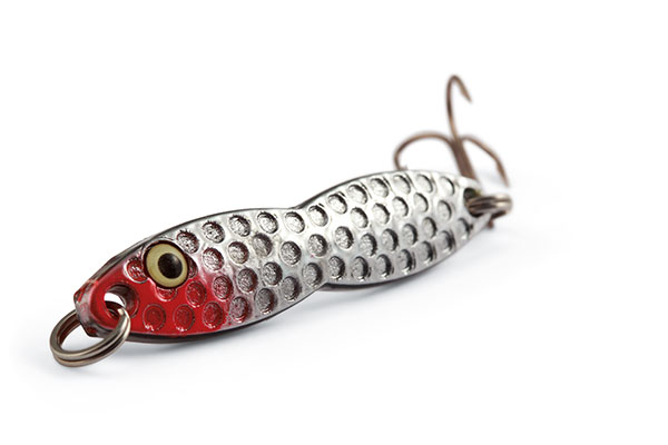PK Lures Flutter Fishing Lure, Red Dot Glow, 3/8-oz