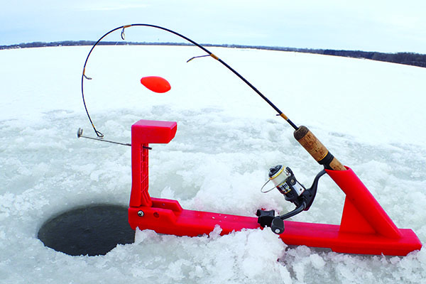 Fishing Rod Holder with Automatic Tip-Up Hook Setter