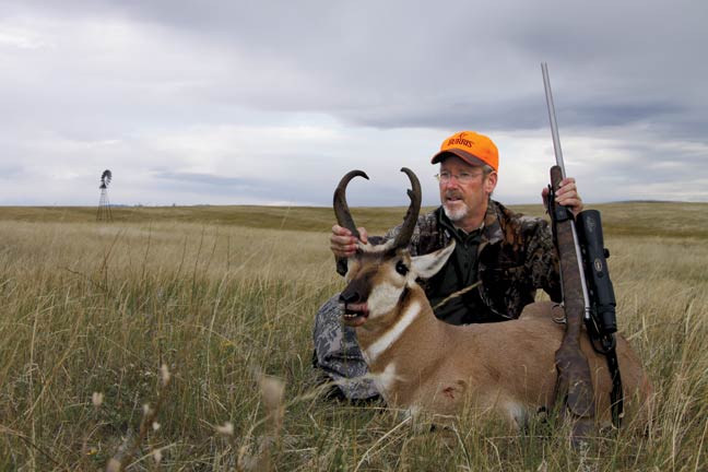 hunter with pronghorn antelope