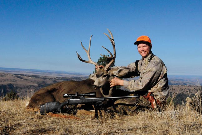Joseph von Benedikt with mule deer