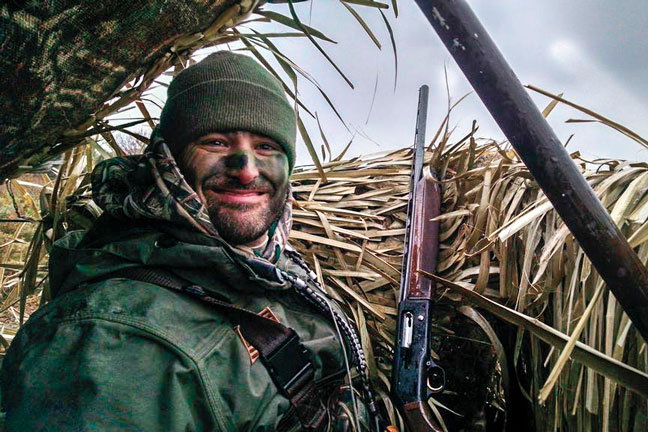 Jim Orth sitting in his boat blind