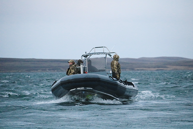 Goose Hunters in Boat