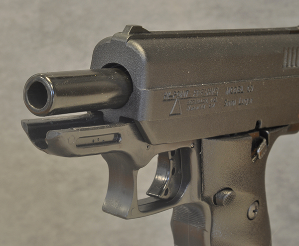 The blowback-operated 9mm features a fixed barrel, which contributes to its...