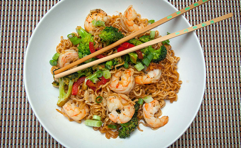 Asian Shrimp and Ramen Noodles