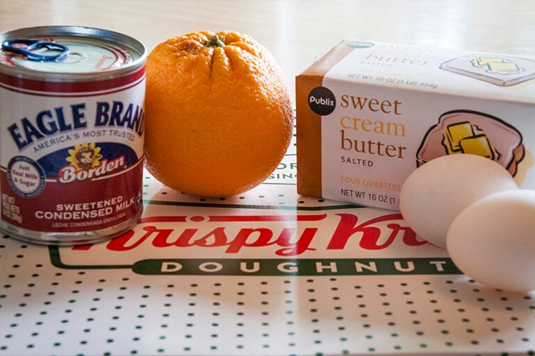 ingredients for donut bread pudding